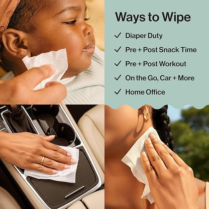 The Honest Company Hypoallergenic Multi-Use Baby Wipes for Sensitive Baby Skin, Balance Blues, 60 Count