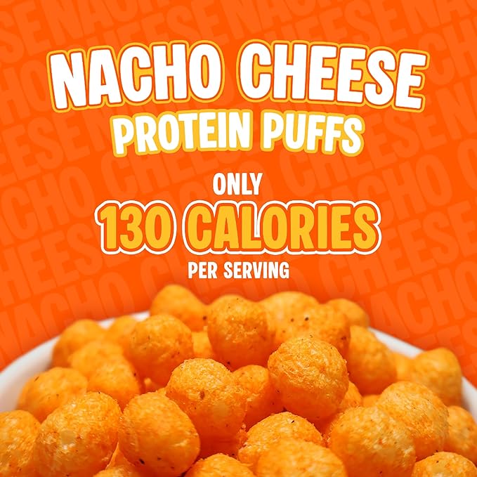 Twin Peaks Protein Puffs - (Nacho Cheese), Keto Friendly, Low Carb Snack (300g, 21g Protein, 2g Net Carbs, High Protein, Healthy Crunchy Snack).