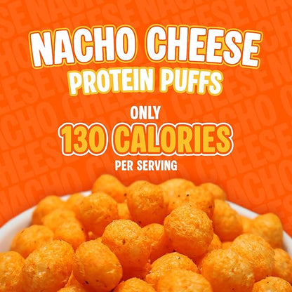 Twin Peaks Protein Puffs - (Nacho Cheese), Keto Friendly, Low Carb Snack (300g, 21g Protein, 2g Net Carbs, High Protein, Healthy Crunchy Snack).