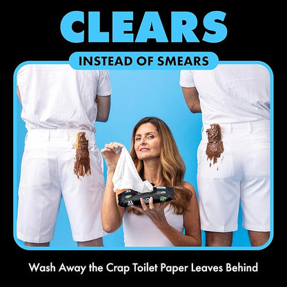 DUDE Wipes Unscented Flushable Wipes - Extra-Large Adult Wet Wipes for Sensitive Skin - 6 Pack (288 Count) - Infused with Vitamin E and Aloe - Septic and Sewer Safe