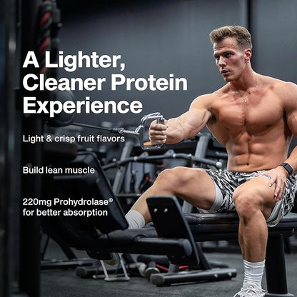 MuscleTech Whey Protein Powder Clear Whey Protein Isolate Whey Isolate Protein Powder for Women & Men Clear Protein Drink 22g of Protein, 90 Calories Lemon Berry Blizzard, 1.1lb(19 Servings)