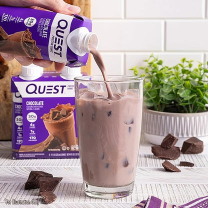 Quest Nutrition Ready To Drink Chocolate Protein Shake,30g Protein,4g Net Carbs,Gluten Free,Keto Friendly,11 fl oz,(Pack of 24)