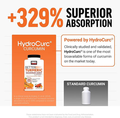 Force Factor Better Turmeric Maximum Joint Support, 1075mg Curcumin with Ginger to Support Mobility, Flexibility & Comfort, Chews More Convenient Than Turmeric Gummies, Fruit Punch, 60 Soft Chews