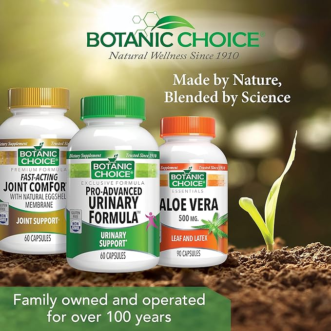Botanic Choice Pro-Advanced Urinary Formula-Blend for Urinary Tract Health Support - Magnesium Cranberry Uva Ursi Damiana - 60 Capsules