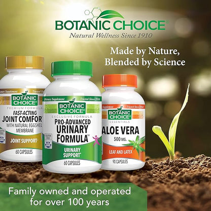 Botanic Choice Pro-Advanced Urinary Formula-Blend for Urinary Tract Health Support - Magnesium Cranberry Uva Ursi Damiana - 60 Capsules