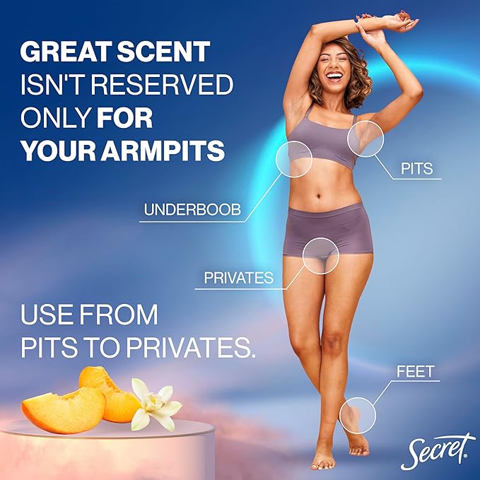 Secret Whole Body Feminine Wash + Deodorant Spray Bundle for Women, Peach + Vanilla Blossom Scent, Aluminum Free, Odor Protection, 8.0 oz & 3.5 oz (Pack of 2)