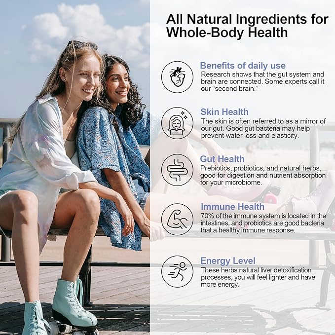 Probiotics for Women and Men, 300 Billion CFU 24 Strains Probiotics + 15 Organic Herbs Prebiotics Blend, Shelf Stable Gut Health Supplement for Digestive Immune & Whole-Body Health, 4 Month Supply
