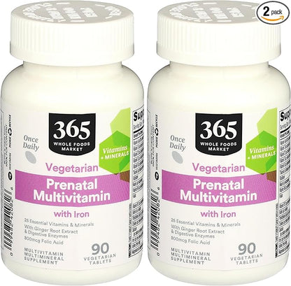 365 by Whole Foods Market, Multi Prenatal One Daily, 90 Tablets (Pack of 2)