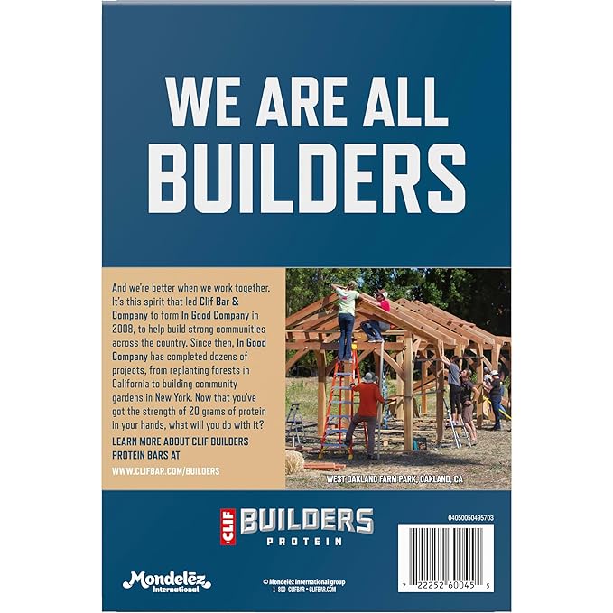 CLIF BUILDERS Protein Bars - Vanilla Almond Flavor - 20g Plant Based Protein - Gluten Free - Non-GMO - Low Glycemic - No Artificial Sweeteners - 2.4 oz. (12 Pack)