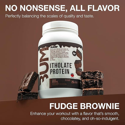 RAW Whey Isolate Protein Powder, Fudge Brownie (CBUM Itholate Protein) - 100% Grass-Fed Sports Nutrition for Muscle Growth & Recovery - Low-Fat, Low Carb, Naturally Flavored - 25 Servings