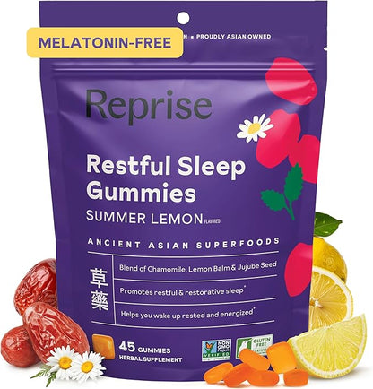 Melatonin Free Natural Sleep Aid Gummies for Adults | NO Melatonin | Herbal Jujube & Chamomile, Lemon Balm - Deep Sleep Supplement & Relaxation for zzz, 45 per Pack (45 Vegan Gummies (1 Pack))