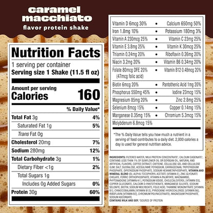 Premier Protein COFFEEHOUSE Caramel Macchiato Protein Shake with Caffeine for Energy – 30g Protein, No Added Sugar, 24 Vitamins & Minerals, 11.5 fl oz, 12 Pack