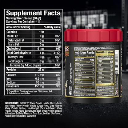 ALLMAX ISOFLEX Pure Whey Isolate Protein Powder - Gluten Free, Low Lactose, Sugar-Free - High-Protein, Clean, Keto-Friendly for Pre Post Workout Supplement for Women and Men | Vanilla, 1lb