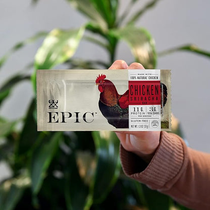 EPIC Chicken Sriracha Bar, Keto and Paleo Friendly, Protein Bars, 4 Ct, 5.2 oz