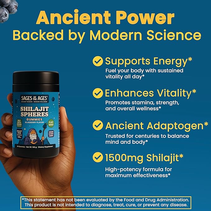 Shilajit Gummies – 1500 mg Himalayan Shilajit for Men Energy & Stamina – Pure Fulvic Acid Complex – Organic, Vegan, Non-GMO, Sugar-Free Supplement for Strength & Vitality