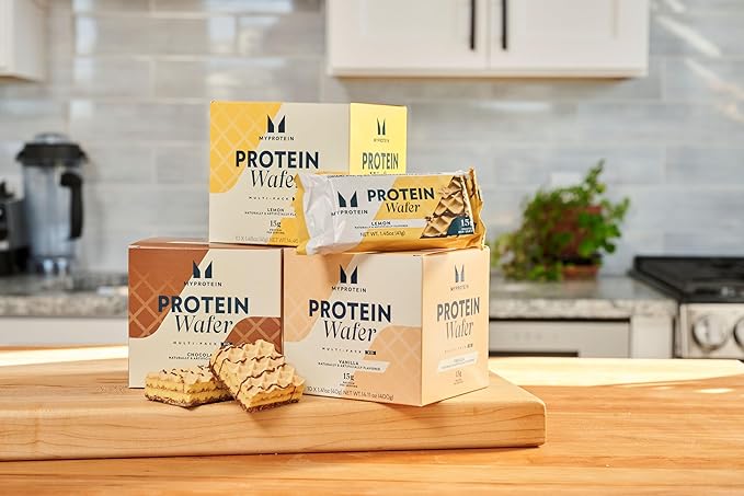Myprotein Crispy Protein Wafers | 15g Protein | Box of 10 | Lemon | High Protein Snack Bar | Milk & Whey Isolate | Low Sugar