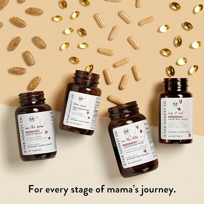 The Honest Company Love Bump Prenatal Once Daily Supplement, NSF Certified Non GMO Multivitamin, 30 Count Tablets