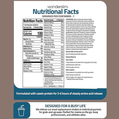 WonderSlim Meal Replacement Shake, Mocha Cream, 15g Protein, 24 Vitamins & Minerals, Gluten Free (7ct)