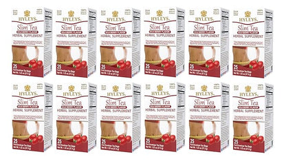 Hyleys Slim Tea Goji Berry Flavor - Weight Loss Herbal Supplement Cleanse and Detox - 25 Tea Bags (12 Pack)