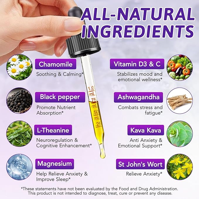 Cortisol Supplements for Women & Men, 10 in 1 Hormone Balance for Women Men with Ashwagandha, L-theanine, Hormone Balance Liquid Drops, Hormone Balanced for Women, Recess Mood Focus, Blueberry Flavor