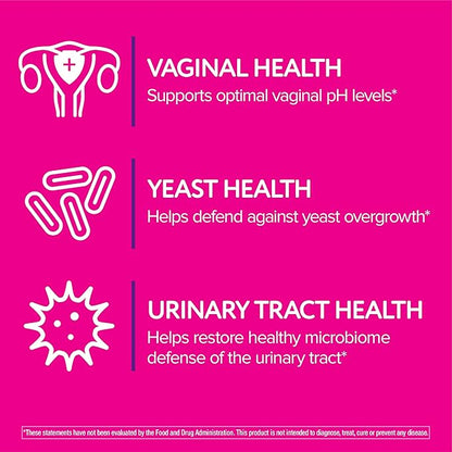Florajen Women’s Triple-Action Probiotic, Prebiotic + Probiotic + Cranberry for Vaginal, Digestive, & Immune Support - Fast-Acting - Clinically-Studied - Gluten-Free & Vegan - 30-Count