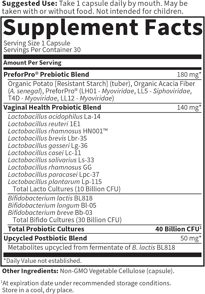 Garden Of Life, Femini Ph Daily Care Probiotic Capsule, 30 Count
