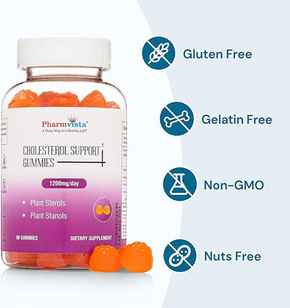 Pharmvista Plant Sterols and Stanols 1200mg Gummy-Vegan Friendly Allergen Free Gluten Free-90 Count