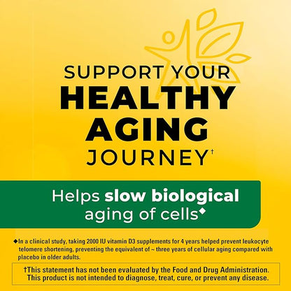 Nature Made Vitamin D3 2000 IU (50 mcg), Vitamin D Supplement for Bone, Teeth, Muscle and Immune Health Support, 250 Softgels, 250 Day Supply