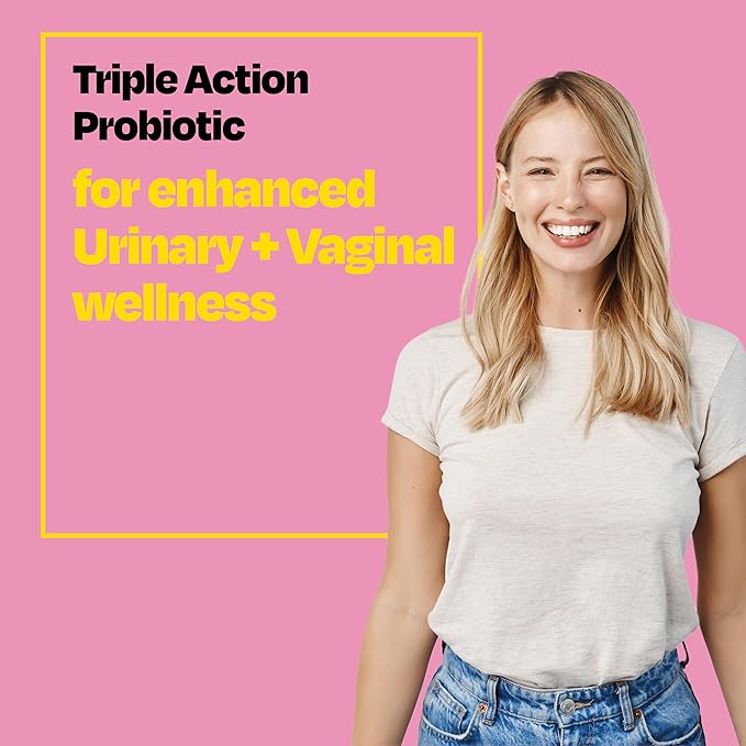 Cystex 3-in-1 Urinary Tract Probiotic for Women - Fast-Acting UTI & Yeast Infection Support with Prebiotics, Probiotics, & Cranberry - Supports Vaginal pH & Flora Balance - 30 Capsules