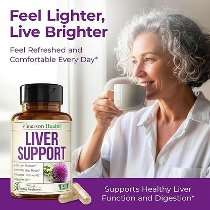 Vimerson Health Liver Cleanse Detox & Repair - Milk Thistle Supplement with Silymarin, Dandelion Root, Artichoke & Zinc for Liver Support, Digestion, Energy with Milk Thistle Extract, 2pack