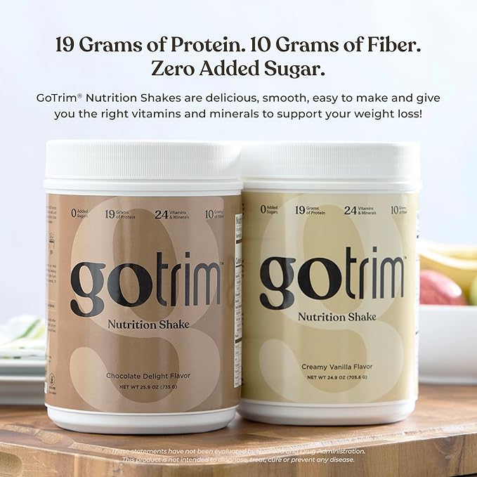 GoTrim Chocolate Protein Shakes Ready to Drink – High Protein, High Fiber, Meal Replacement, No Added Sugar, Gluten-Free, 14 Servings – Perfect for Weight Loss, Muscle Building, and Busy Lifestyles