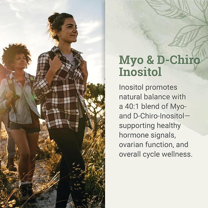 Earth Harmony Myo-Inositol & D-Chiro Inositol Supplement for Women, Ovarian & Hormone Balance for Women - Supports Normal Cycles, Fertility Supplement (120 Capsules)