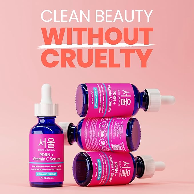 SeoulCeuticals PDRN Serum Salmon DNA Vitamin C Serum (Pack of 2) – Korean Skincare Anti Aging PDNR Skin Repair Booster – K Beauty PDRM Skin Care for Face 1oz