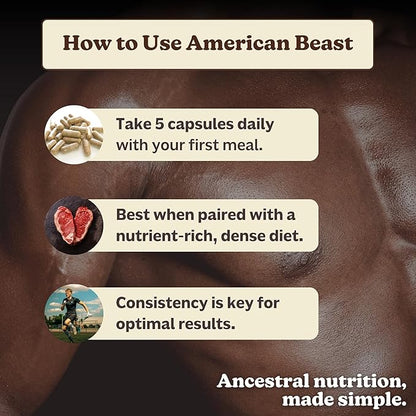 MK Supplements American Beast | Bison Liver & Heart Capsules | ~49x More CoQ10 Than Beef Liver | Regeneratively Raised Bison | 150 Capsules