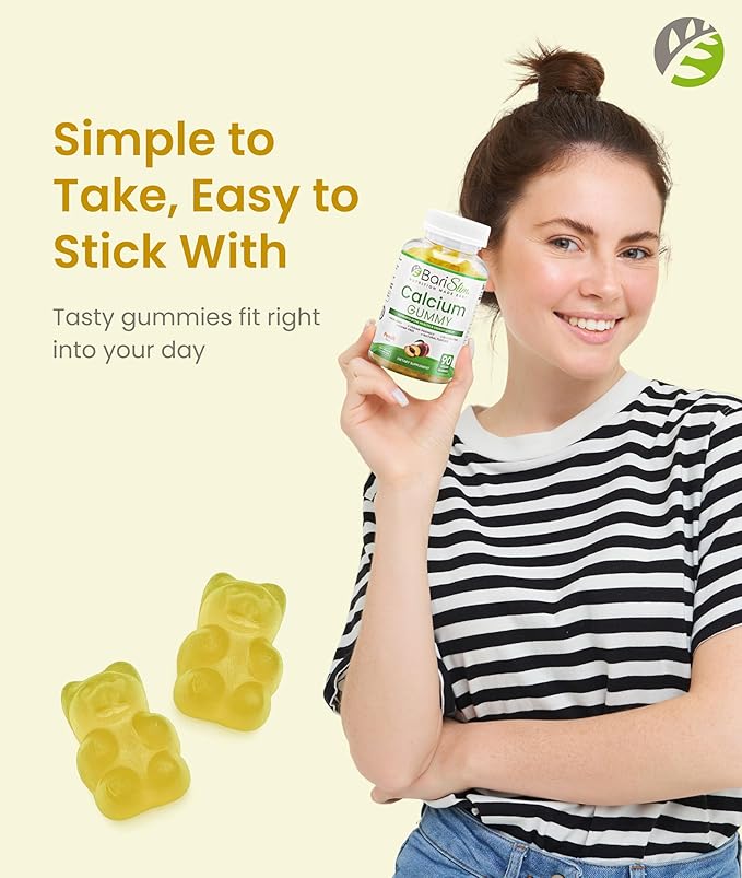 BariSlim Bariatric Calcium Gummies - Specially Formulated Bariatric Vitamins for Patients After Weight Loss Surgery - Supports Energy Levels & Bone Health | Peach (90 Vegan Gummies)