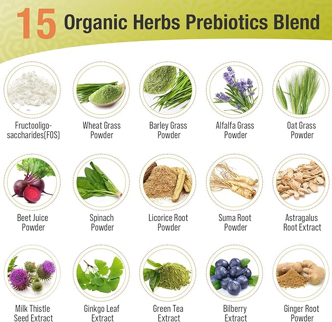 Probiotics for Women & Men - 300 Billion CFU, 24 Strains + 15 Organic Herbs Prebiotics Blend, Daily Probiotic for Digestive Health, Immune, Gut, Bloating - 120 Vegetarian Capsule (120-Days Supply)