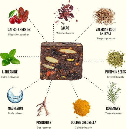 GEM Sleep Aid, Nighttime Bite, Melatonin Free, L-Theanine, Magnesium, Valerian Root Extract | Vegan and Gluten Free | Earthy Chocolate Cherry (28 Pack)