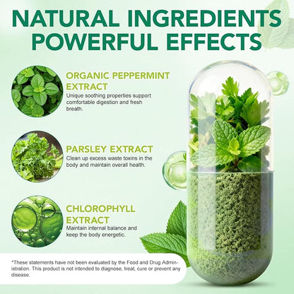 Body Deodorizing Supplement | Body Magic | Chlorophyll Capsules - 120 Count | Natural Internal Deodorant with Chlorophyll & Mint | Supports Freshness for Underarm, Intimate Areas & Breath | Vegan