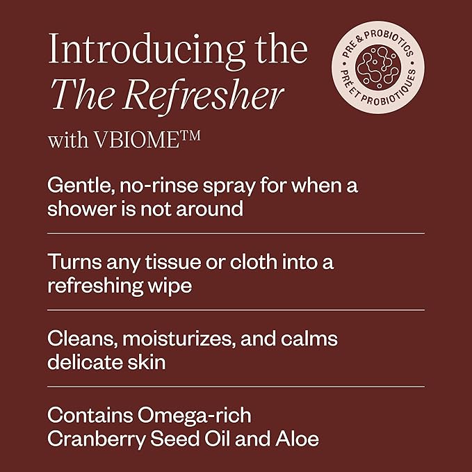 DIVA Refresher - Gentle & No-Rinse Spray Cleanser - Fragrance-Free & Plant-Based Formula - Helps Strengthen Moisture Barrier & Support Healthier Microbiome - 100 mL