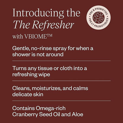 DIVA Refresher - Gentle & No-Rinse Spray Cleanser - Fragrance-Free & Plant-Based Formula - Helps Strengthen Moisture Barrier & Support Healthier Microbiome - 100 mL