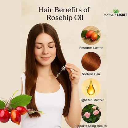 Pure Carrier and Essential Oils for Skin Care, Hair, Body Moisturizer for Face-Anti Aging Skin Care (Rosehip Organic, 4oz)