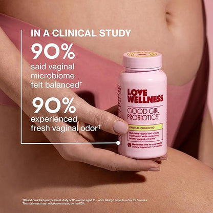 Love Wellness Good Girl Probiotics | Women’s Vaginal Health & pH Balance Supplement | 9-Strain Probiotic for Urinary Tract, Yeast, Odor & Immune Support | Gluten-Free (30-Day Supply)