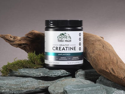 TERRA ORIGIN Creatine Monohydrate Powder | 45 Servings | Micronized Creatine Supplement | Unflavored, Pure Creatine for Women & Men | Gluten Free, Sugar Free, Made in USA