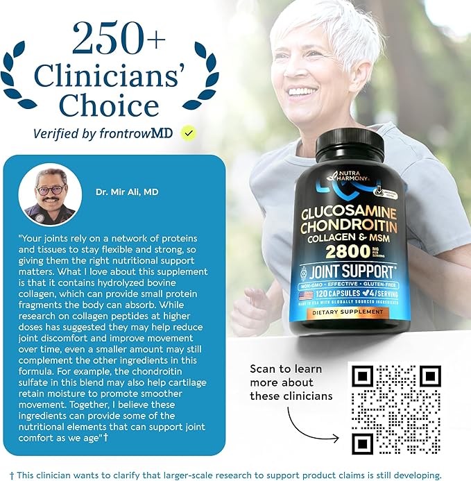 Glucosamine Chondroitin MSM Collagen | HSA | Joint Support Supplement 2800 mg | Made in USA | FSA Approved Product Items | Flexibility Nutritional Vitamins | For Men & Women, 120 Capsules