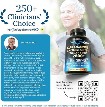 Glucosamine Chondroitin MSM Collagen | HSA | Joint Support Supplement 2800 mg | Made in USA | FSA Approved Product Items | Flexibility Nutritional Vitamins | For Men & Women, 120 Capsules