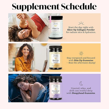 Winged Wellness Sleepyhead Natural Sleep Gummies for Women - Prime Sleep Support Aid for Adults with 3mg Melatonin, L-Theanine, 5-HTP - Blueberry Lavender Flavored - 30 Servings