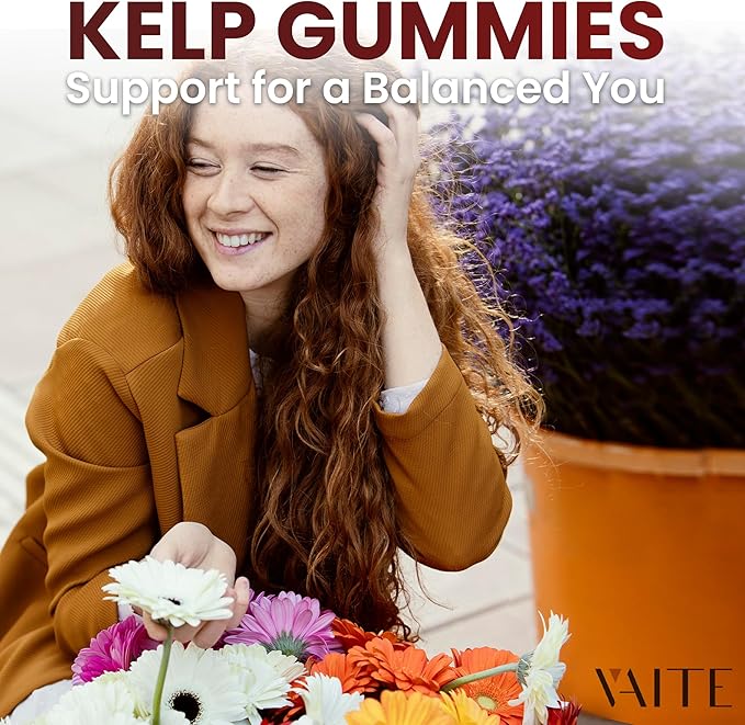 Kelp Supplement 1000mg – Iodine Formula with Fucus, Marine Trace Minerals, Seaweed-Derived Plant-Based Gummies, Vegan-Friendly, Gluten-Free, Non-GMO, 60 Chewables for Women and Men, Daily Use