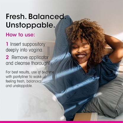 vH essentials Prebiotic pH Balanced Vaginal Suppositories, Naturally Protect Against Odor, 15 Count Box