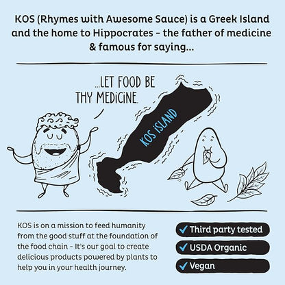 KOS Plant Based Protein Powder, Blueberry Muffin - Organic Pea Protein Superfood with Spirulina and Immune Support Blend. Soy, Gluten, Dairy Free - Vegan Meal Replacement for Women & Men - 10 Servings