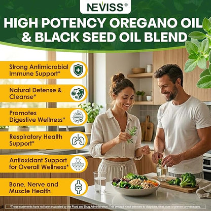 Oil of Oregano with Black Seed Oil Gummies, Elderberry & Garlic, 12-in-1 Oregano Oil Supplement w/ Vitamin C, D3 & Zinc for Immune & Respiratory Support, Aceite de Orégano Cápsulas Replacement, 60 Cts